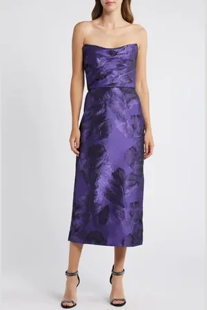 Amsale Floral Jacquard Strapless Column Gown in at Nordstrom, Size 16