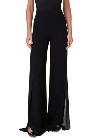 AKRIS Fellia Split Hem Silk Georgette Pants in at Nordstrom, Size 14