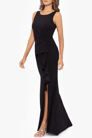 Betsy & Adam Ruffle Bow Gown in at Nordstrom, Size 2P