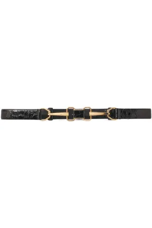 Maje Leather belt with horse bit buckle in at Nordstrom, Size Large