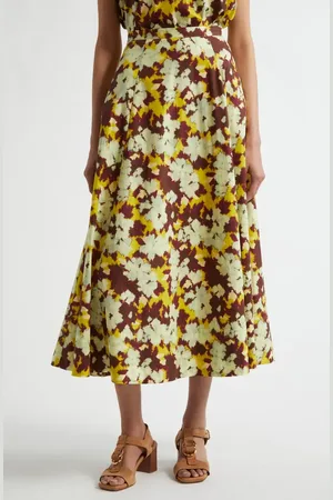 ULLA JOHNSON Vianne Floral Cotton Skirt in at Nordstrom, Size 16