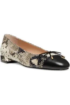 Stuart Weitzman Sleek Cap Toe Bow Flat in at Nordstrom, Size 7