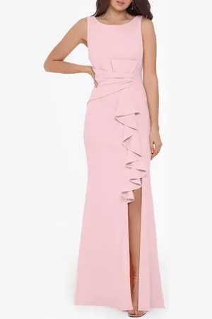 Betsy & Adam Ruffle Bow Gown in at Nordstrom, Size 4P
