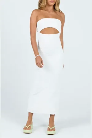 Princess Polly Talena Textured Strapless Midi Dress in at Nordstrom, Size 4