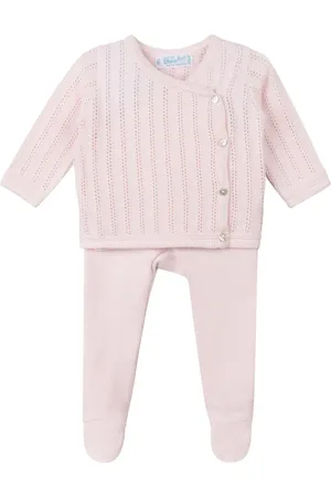 Feltman Brothers Pointelle Knit Sweater, Footed Pants & Bonnet Set in at Nordstrom, Size Newborn