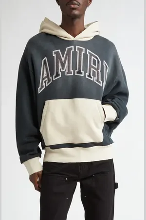 AMIRI Oversize Logo Colorblock Cotton Hoodie in at Nordstrom, Size Small