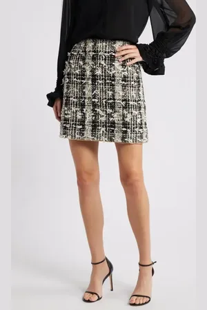 Kobi Halperin Dune Cotton Blend Tweed Skirt in at Nordstrom, Size X-Large