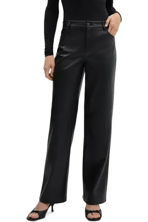 MANGO Faux Leather Wide Leg Pants in at Nordstrom, Size 4