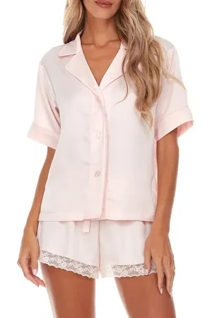 Flora Nikrooz Selena Satin Charmeuse Short Pajamas in at Nordstrom, Size Small