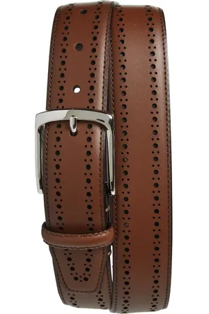 Allen Edmonds Manistee Brogued Leather Belt in at Nordstrom, Size 30