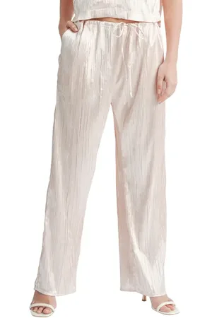 ALL IN FAVOR Pliss?? Wide Leg Satin Pants in at Nordstrom, Size X-Small