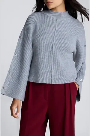 Kenneth Cole Rib Mock Neck Pullover in at Nordstrom, Size Small