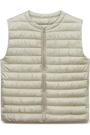 MANGO Quilted Front Zip Vest in at Nordstrom, Size Small