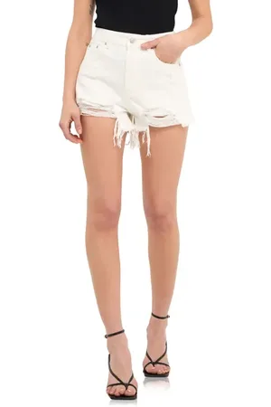 Grey Lab Destroyed Hem Denim Shorts in at Nordstrom, Size X-Small