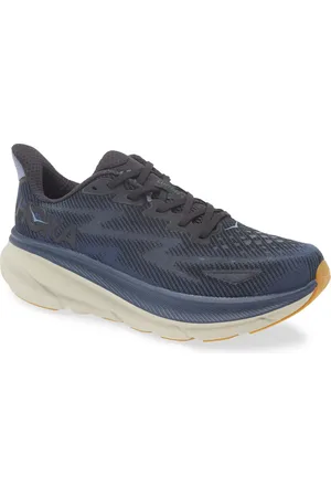 Hoka One One Clifton 9 Running Shoe in Black /Varsity Navy at Nordstrom, Size 11
