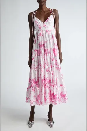 Erdem Floral Print Strappy Tiered Dress in at Nordstrom, Size 2 Us