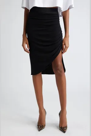 Dolce & Gabbana Logo Waist Ruched Jersey Skirt in at Nordstrom, Size 4 Us