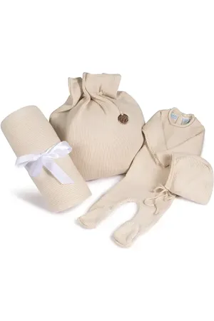 Feltman Brothers Ribbed Knit Footie, Bonnet, Blanket & Gift Bag Set in at Nordstrom, Size 0-3M