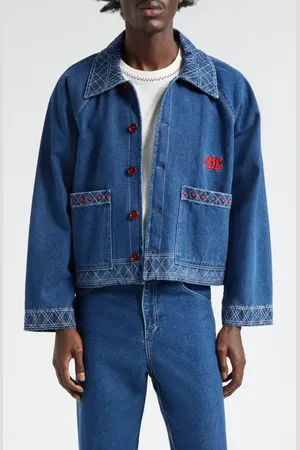 BODE Embroidered Denim Jacket in at Nordstrom, Size Small