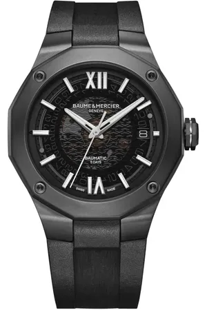 Baume & Mercier Riviera 10617 Automatic Rubber Strap Watch, 42mm in at Nordstrom