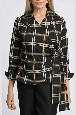 Foxcroft Salina Plaid Wrap Shirt in at Nordstrom, Size X-Small