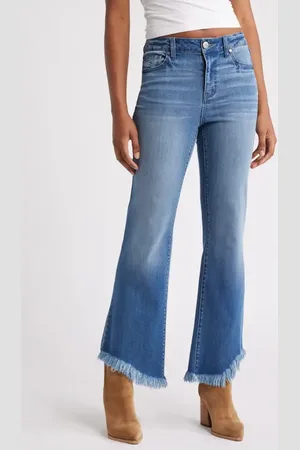 1822 Denim High Waist Raw Hem Bootcut Jeans in at Nordstrom, Size 32
