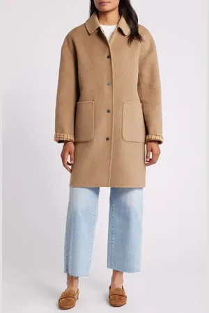 BCBG Max Azria Reversible Wool Blend Barn Jacket in at Nordstrom, Size Large