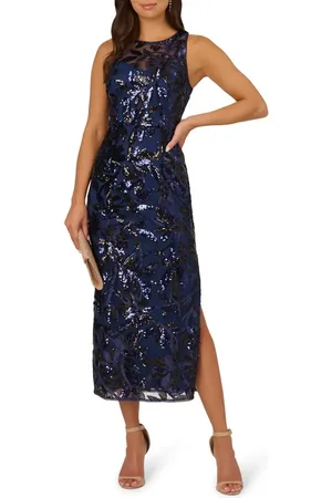 Adrianna Papell Sequin Leaf Sleeveless Sheath Gown in at Nordstrom, Size 16