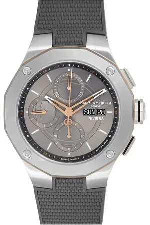 Baume & Mercier Riviera 10722 Rubber Strap Automatic Chronograph Watch, 43mm in at Nordstrom