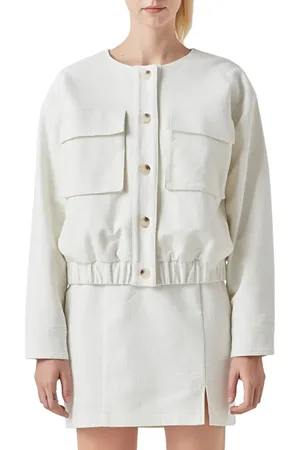 Grey Lab Pocket Collarless Jacket in at Nordstrom, Size X-Small