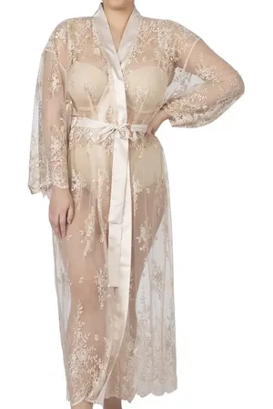 Rya Collection Darling Sheer Lace Robe in at Nordstrom, Size 2X