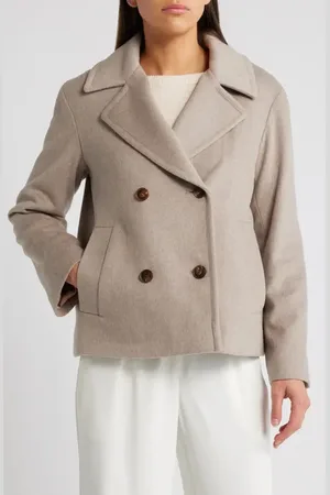 Fleurette Barri Wool Crop Peacoat in at Nordstrom, Size 14