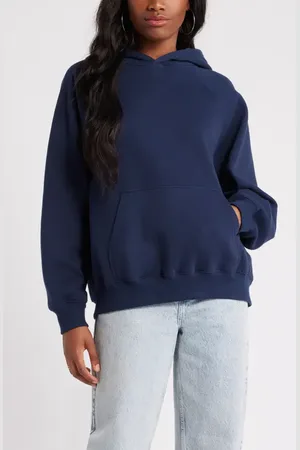 BP. Fleece Detail Oversize Raglan Hoodie in at Nordstrom, Size X-Small