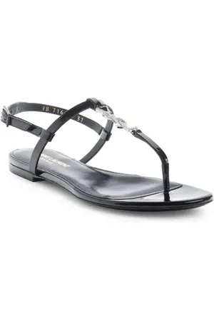 Saint Laurent Cassandra Crystal YSL Logo Sandal in at Nordstrom, Size 10Us