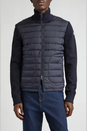 Moncler Quilted Nylon & Knit Cardigan in at Nordstrom, Size Small