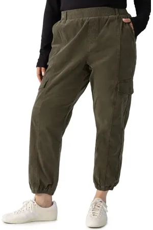 Sanctuary Relaxed Rebel Stretch Cotton Cargo Joggers in at Nordstrom, Size 2X