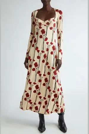 JOHANNA ORTIZ Scarlet Letter Long Sleeve Midi Dress in at Nordstrom, Size 8