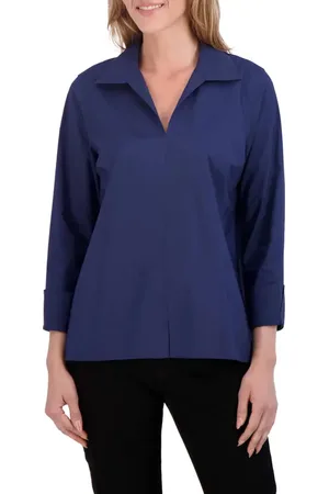 Foxcroft Agnes Split Cuff Popover Blouse in at Nordstrom, Size X-Small