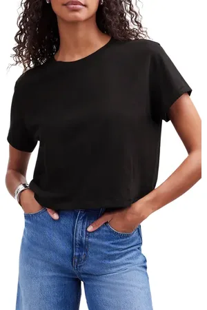 Madewell Boxy Crop Cotton Slub T-Shirt in at Nordstrom, Size Large