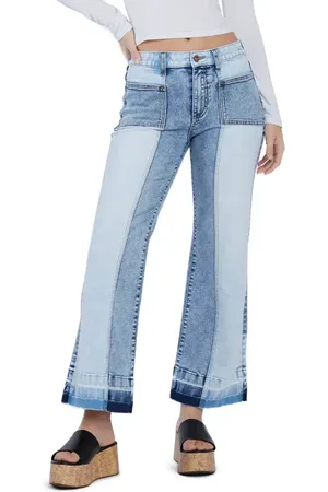 HINT OF BLU Pieced Release Hem Ankle Straight Leg Jeans in at Nordstrom, Size 25
