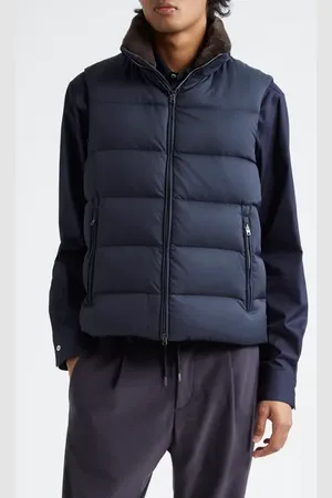 HERNO Faux Fur Trim Quilted Puffer Vest in at Nordstrom, Size 40 Us