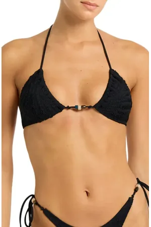 Bond Eye Ingrid Beaded Triangle Bikini Top in at Nordstrom