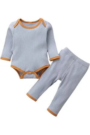 Ashmi & Co. Rowan Long Sleeve Cotton Bodysuit & Leggings Set in at Nordstrom, Size 0-3M