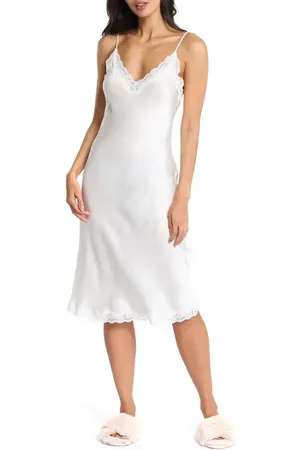 Papinelle Camille Lace Trim Silk Nightgown in at Nordstrom, Size X-Small