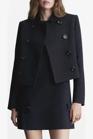 MANGO Double Breasted Crop Jacket in at Nordstrom, Size Xx-Small