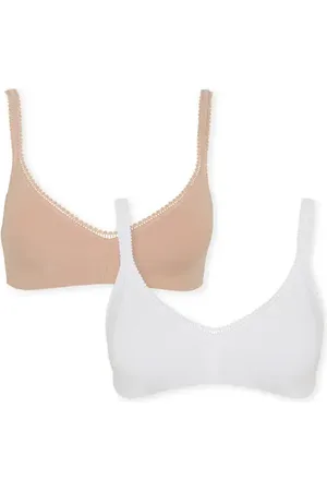 On Gossamer 2-Pack Cabana Cotton Bralettes in at Nordstrom, Size Small