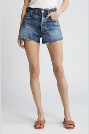 Moussy Ford High Waist Denim Cutoff Shorts in at Nordstrom, Size 32