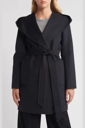 BCBG Max Azria Hooded Wrap Coat in at Nordstrom, Size X-Small