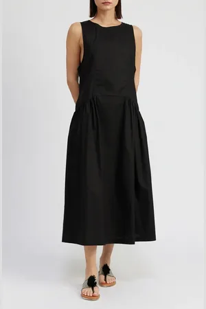 En Saison Charlie Tie Back Cotton Midi Dress in at Nordstrom, Size X-Small