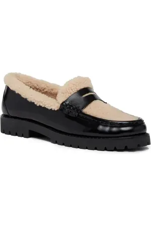 Paige Eliis Genuine Shearling Penny Loafer in at Nordstrom, Size 8.5